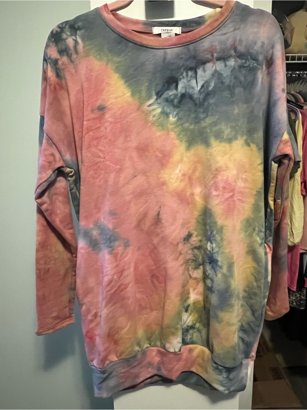 Had Me at Pockets Tie Dye Tunic Sweatshirt 🍒 Size Small **soft stretchy